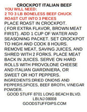 Load image into Gallery viewer, Crockpot Italian beef Seasoning